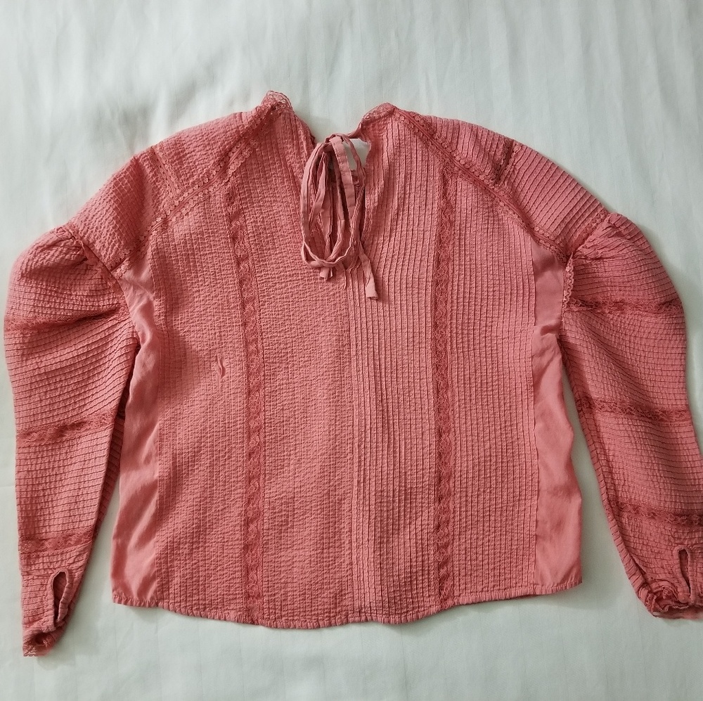Topshop Long Sleeve Tie-Back Blouse - Picture 3 of 8